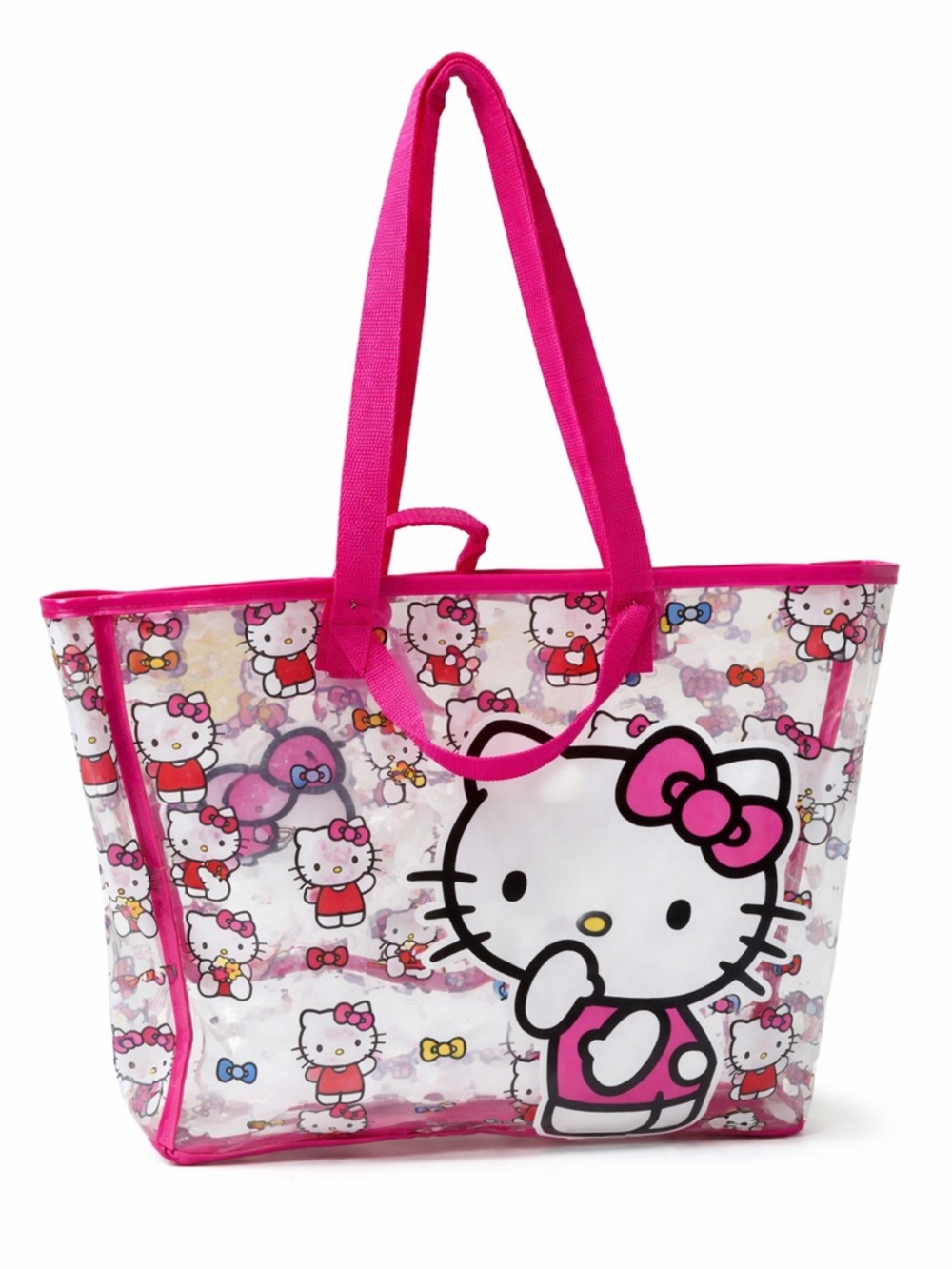 Hello Kitty Sanrio Pink Clear Plastic Waterproof Beach Tote Bag 2025